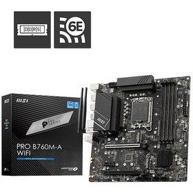 Resim MSI Pro B760M-A WIFI Intel B760 6800 MHz (OC) DDR5 Soket 1700 mATX Anakart 