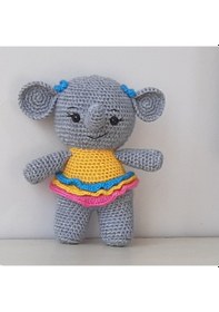 Resim Amigurumi Örgü Oyuncak Fil 