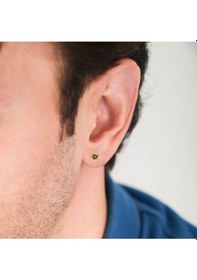 Resim Altın Renk Zirkon Taşlı 4 Mm Mıknatıslı Deliksiz Küpe 1 Çift Manyetik Fake Küpe 