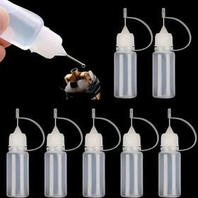 Resim 5 Adet Hassas Uçlu Aplikatör Şişeler - 10ml, 20ml, 30ml, 50ml Metal İğne Uçlu Sıkma Tüpleri DIY El İşleri, Yağlayıcılar & Mürekkepler için 