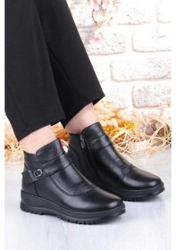 Resim Pepita B002 Ortopedik Esnek Taban Yumuşak Kadın Deri Bot Siyah 