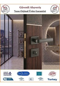 Resim Sofuoğlu Seyhan Rozetli Kapı Kolu - Mat Antrasit - Wc Banyo 