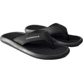 Resim Lumberjack Saınza Havuz Sahil Plaj Parmak Arası Erkek Terlik Siyah 