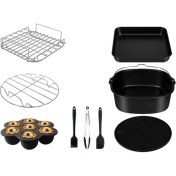 Resim Lyle 9 Parça 8 Inç (20cm) Yui / Xiaomi / Philips / Kumtel Uyumlu Air Fryer Aksesuarları Set - Siyah (Yurt Dışından) 