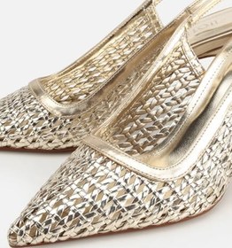 Resim HOTİÇ Kadın Gold Örgü Detaylı İnce Topuklu Stiletto 