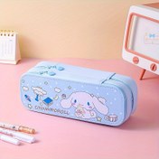 Resim Sanrio Character Double-Layer Large Capacity Pencil Case, Oxford Cloth Pencil Bag, Featuring Cinnamon Rolls, Suitable for Stationery Storage Box - Packaging Designed by Melody And for hello kitty. 