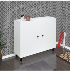 Resim Kenzlife Ayakkabılık Merkub5 Byzbyz 83 100 32 Kapaklı 5 Raflı 25 Çift Ayakkabı Kapasitesi Ahşap 