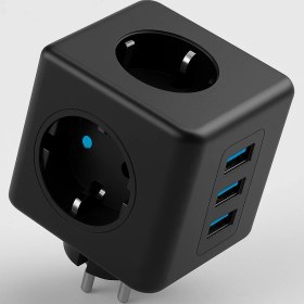 Resim 3 Prizli 2 USB + 1 Type-C Çocuk Termal Kısa Devre Akım Korumalı Topraklı Golyat Grup Şarj Fiş Priz 