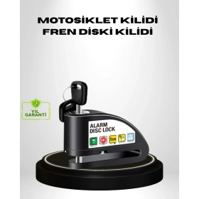 Resim Zenvia Titreşim Sensörlü Alarmlı Motosiklet Disk Kilidi 14MM Çelik Çift Kilitleme ZNV2025 