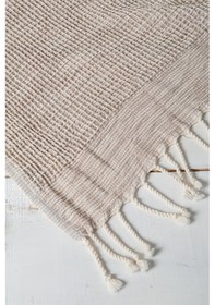 Resim Kyver Sihirli Waffle Desenli %100 Pamuk Peştamal 90x190 Cm Bej 