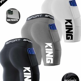 Resim 3 adet RUKIOO Erkek Spor Şortu, Yüksek Esneklikli Polyester ve Spandex Karışımı, Düz Renkli Spor Koşu Şortu, Nefes Alabilir ve Çabuk Kuruyan, Cepli, Basketbol Antrenmanı ve Kompresyon Mayo Şortu 
