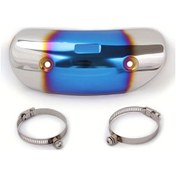 Resim Hightower Karbon Fiber Isı Kalkanı Panel Evrensel Mavi Motosiklet Egzoz Kapağı 