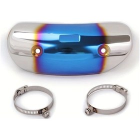 Resim Hightower Karbon Fiber Isı Kalkanı Panel Evrensel Mavi Motosiklet Egzoz Kapağı 