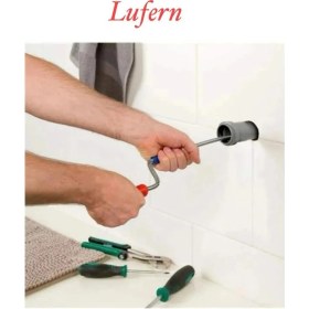 Resim Lufern Premium 12 Metre Tıkanıklık Kanal Açma Klozet Gider Açıcı Boru Temizleme Spiral Tel Susta Manuel Uç 