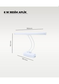 Resim 6w Beyaz Flüt Aplik 6500k Beyaz Işık Beyaz 