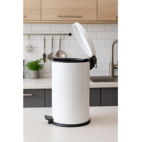 Resim Begin Power Vintage 16 Lt Yavaş Kapanır Kapaklı Ofis Mutfak Banyo Balkon Çöp Kovası Beyaz 