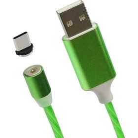 Resim Mars LED Akışlı Manyetik Type-C 2.4A Şarj ve Data Kablosu - 1 mt 