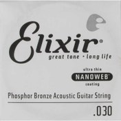 Resim Elixir 14130 Nanoweb Phosphor Bronze Tek Akustik Gitar Teli (30) 