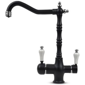 Resim Su Arıtma Cihazı İçin 3 Yollu Rustik Siyah Musluk 