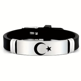 Resim Şık Bohem Tarzı Ay ve Yıldız Desenli Bileklik, 202 202 Paslanmaz Çelik Malzeme, Yüksek Yoğunluklu Silikon Bileklik Günlük Kullanım ve Partiler İçin Uygun, Ay Aksesuarları Erkekler ve Kadınlar İçin, Kaderin Kızı, Silikon Bileklik, Manyetik Bileklik Kadınlar İçin, 202 Paslanmaz Çelik Bileklik Kadınlar İçin, Erkekler İçin Bileklik 