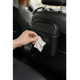 Resim Lidyahan Store Araç Içi Çöp Kovası, Mini Otomobil Çöp Kutusu, Klipsli ve Kancalı Tasarım, Kol Dayama Veya Koltuk Arkasına Takılabilir, Siyah Plastik Araba Çop Kabı, Dökülme Önleyici Kapaklı 