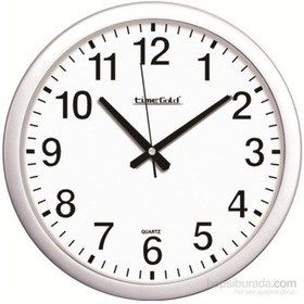 Resim Time Gold Metalik Plastik Çerçeve Kurumsal Duvar Saati 35 Cm Altın 