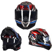 Resim Flip Up Motosiklet Gözlükleri Kask Ön Camı Uv Engelleme 160 Lens Güneşlik Gümüş Kaplama 