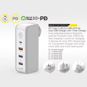 Resim STOREMAX lvnshop 30 WATT PD18W Zaman Ayarlı USB Çıkışlı Priz 180 Derece Döndürülebilir Fiş QC3.0 2.4A USB Çık 