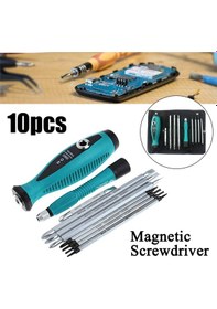 Resim Cc Globall Yeni Araç 10 Adet Hassas Manyetik Tornavida Seti Phillips Oluklu Yıldız Uçları Onarım Aracı 