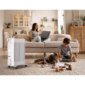 Resim Süsler 13 Dilim Yağlı Radyatör SR-5713 2500 W Elektronik Termostatlı Zemin Tipi Beyaz 