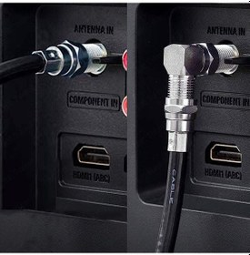 Resim 90 Derece Açılı F Tipi Koaksiyel Anten Kablosu Adaptörü 