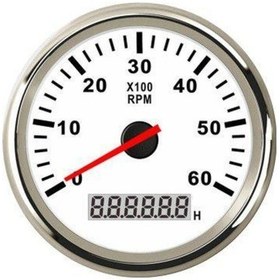 Resim Devir Göstergesi Çap 85Mm 12/24V Beyaz Tekne Yat Beyaz 