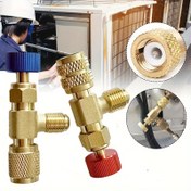 Resim 1PC, R410A R22 için Soğutma Şarj Klima Adaptörü 1/4" Sıvı Güvenlik Sıvı Vana Hortumu R22 Bakır Adaptör El Aracı Parçaları, Soğutucu Vakum Bakım Anahtarı R22 Tespit Aracı 