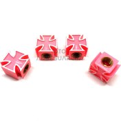 Resim Oto Aksesuarcım Kare Haç Lüx Sibop Kapağı Pembe Beyaz 