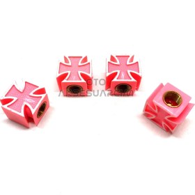 Resim Oto Aksesuarcım Kare Haç Lüx Sibop Kapağı Pembe Beyaz 