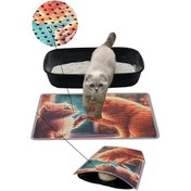 Resim Kar Mat Kedi Kumu Paspası Delikli Kedi Tuvaleti Paspası Tokalaşan Kedi 