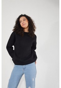 Resim Twenty3 Kadın Bisiklet Yaka Uzun Kollu Basic 3 İplik Şardonlu Sweatshirt 