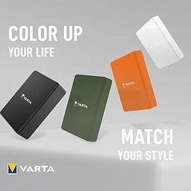 Resim VARTA Power Bank 5.000mAh, powerbank magnetico, Mag Pro Power on Demand, caricabatterie portatile con USB C, compatibile con MagSafe e Qi Standard (per compatibilità con iPhone e Android), arancia 