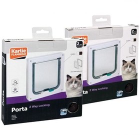 Resim Karlie 2 Yönlü Kilitli İnce Kedi Kapısı Kahverengi 19.2x20 Cm 