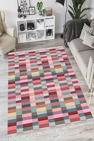 Resim Patchwork Westa Kaymaz Tabanlı Yıkanabilir Antibakteriyel Dijital Baskı Patchwork Halı Kilim, PW-8017A-WST-100X500 