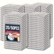 Resim 50/20'li Paket Modern Paslanmaz Çelik Mutfak Süngeri, Çizik Yapmayan Metal Tel Temizlik Bezi, Islak ve Temiz Bulaşıklar için Yeniden Kullanılabilir Bezler, Tencere ve Tavalar İçin, Topa Karşı Dayanıklı 