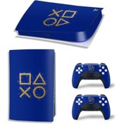 Resim Kt Grup Dark Blue Controller Playstation 5 Disk Edition Sticker Kaplama Seti 