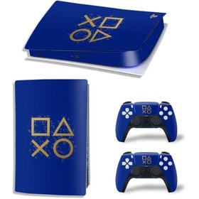 Resim Kt Grup Dark Blue Controller Playstation 5 Disk Edition Sticker Kaplama Seti 