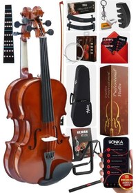 Resim Midex CVL-744-STYS Profesyonel 4/4 Full Keman Seti (Yastık Stand Tuner Susturucu Reçine Çanta Tel Yay) 