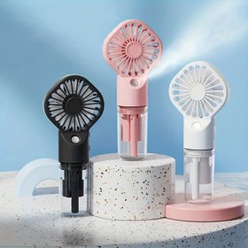 Resim Taşınabilir Şarj Edilebilir El Tipi Sprey Fanı - USB Şarjlı Mini Nemlendirici Fan, Seyahat ve Açık Hava Kullanımı İçin Uygun El Tipi Fan 