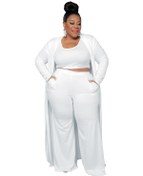 Resim Sones Günlük Moda Spor Ev Üç Parçalı Takım Beyaz 