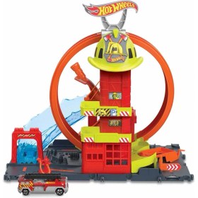Resim Hot Wheels Oyuncak Araba Seti Ayarlanabilir Çember Pistli İtfaiye İstasyonu HKX41 Plastik Model 