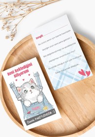 Resim rprint Happy Cats Teşekkür Kartı 100 Adet 