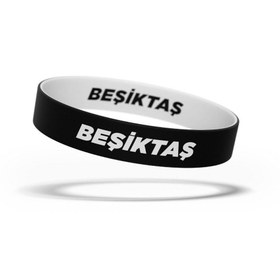 Resim Beşiktaş Lisanslı Çift Taraflı Bileklik Siyah Kartal Ahşap Kutulu 