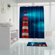 Resim Zethome Tropik Redhouse Banyo Duş Perdesi Tek Kanat 1 x 180 x 200 cm 